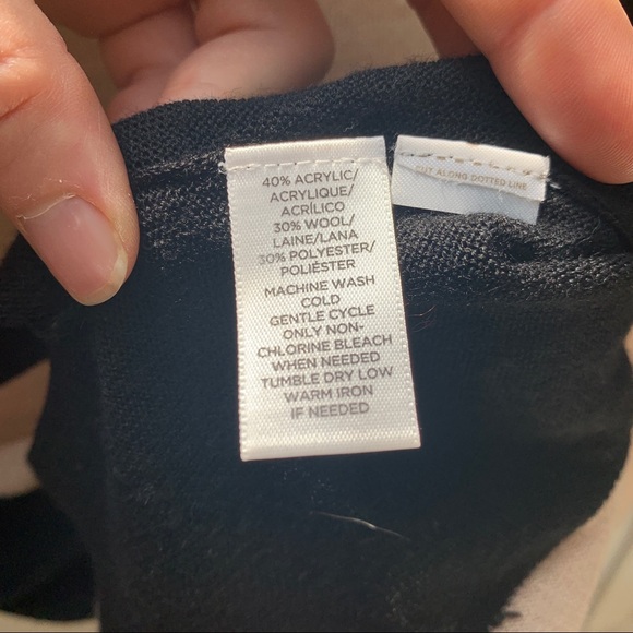 Loft• Black and Tan Crew Neck Sweater - Picture 3 of 4